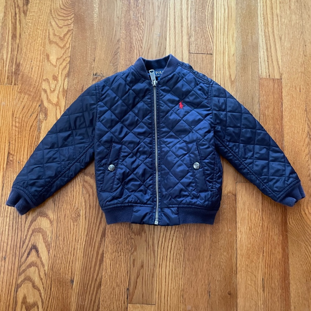 Polo by Ralph Lauren Blue Puffer Jacket with Quilted Design